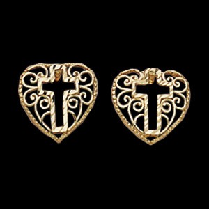 Cross Heart Earrings