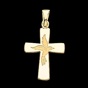 Gold Cross with Dove