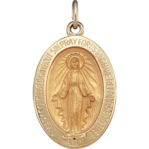 14k gold miraculous medal this miraculous medal is available in