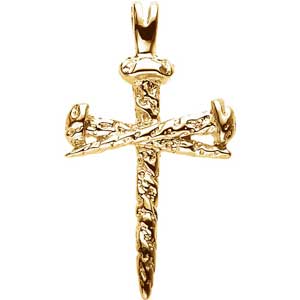 14K gold nail design Cross pendant. This cross is available in 14K ...