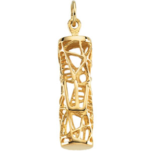 Gold Mezuzah Pendant