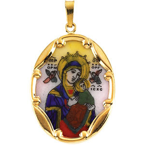 Porcelain Our Lady of Perpetual Help Medal
