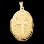 Oval Locket with Cross