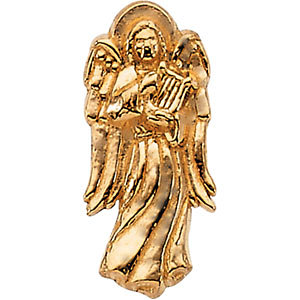 14K Gold Angel with Harp Lapel Pin