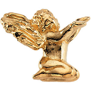 14K Gold Angel Kneeling Lapel Pin
