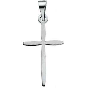 14K Gold Cross Pendant White 17x11 mm