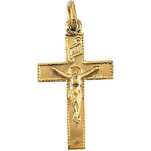 Gold Crucifix Pendant 14x9 mm