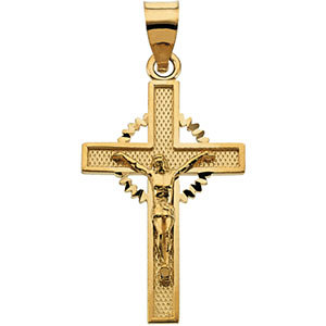 14KY Crucifix Pendant 24.5x15.5 mm