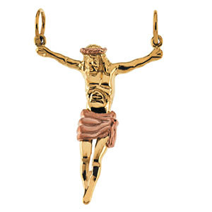 14KY Crucifix Pendant 29x22.5 mm