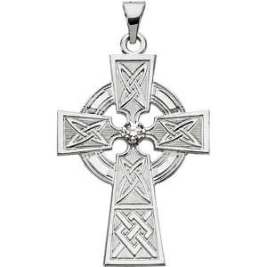 Diamond Celtic Cross Pendant White 0.06 ctw