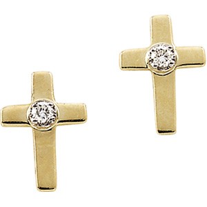 Diamond Cross Earrings