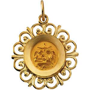 14K Gold Baptism Pendant