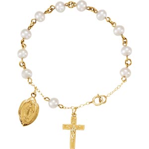 Gold Childrens Rosary Bracelet