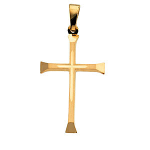 14K Gold Cross Pendant 24.5x16 mm