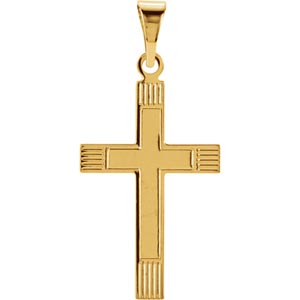 14K Gold Cross Pendant 18x12 mm