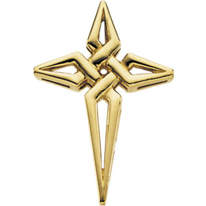 14K Gold Cross Pendant 29x21 mm