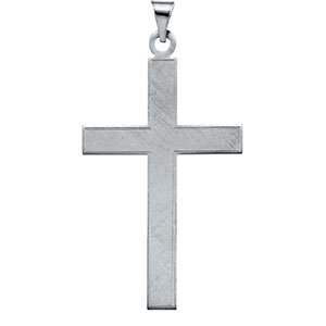 14K Gold Cross Pendant White 18x12 mm