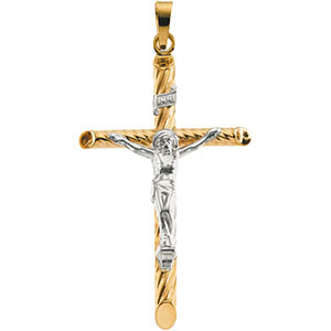 14K Gold Crucifix Hollow 28x18 mm