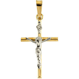 14KTT Crucifix Pendant 20x13 mm