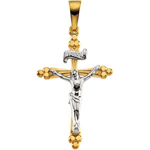 14K Gold Crucifix 24.25x16.25 mm
