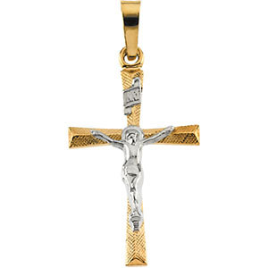 14KTT Crucifix Pendant 20x14 mm