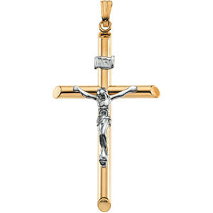 14K Gold Crucifix Hollow 32x19 mm