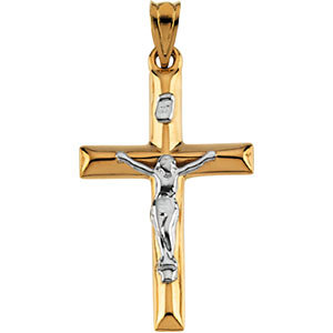 14K Gold Crucifix Hollow 25x17 mm