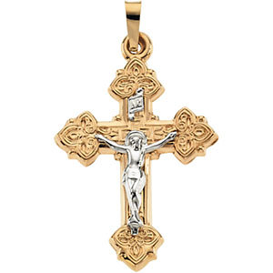 14K Gold Crucifix Hollow 20x16 mm