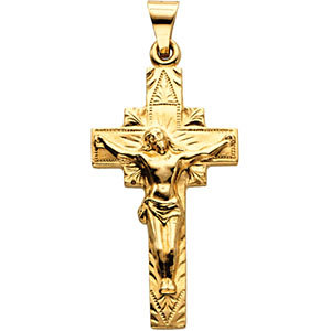 14K Gold Crucifix Pendant 29x16.5 mm