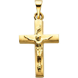 14KY Gold Crucifix Pendant 17x12 mm