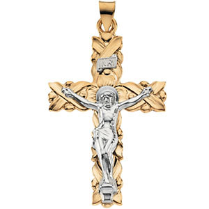 14K Gold Crucifix Pendant 22x15.5 mm