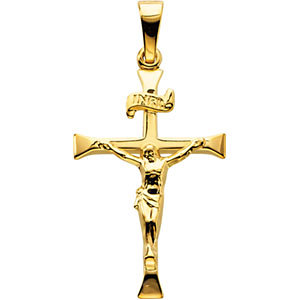 14KY Gold Crucifix Pendant 24.5x16 mm