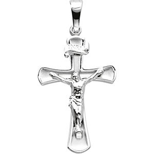 14K Crucifix Pendant White 24x16 mm