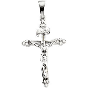 14K Gold Crucifix White 24.25x16.25 mm