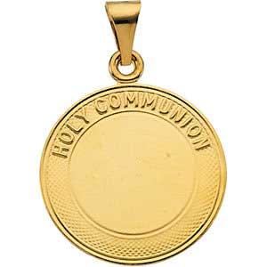 14K Gold First Holy Communion Medal 19 mm