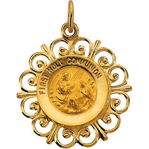 14K Gold First Holy Communion Pendant
