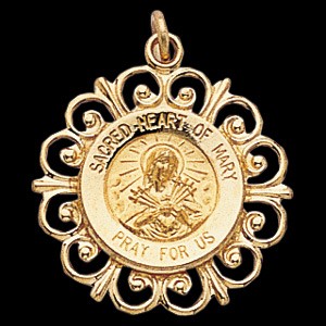 Gold Sacred Heart of Mary Medal