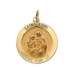 14K Gold St Anne Medal Round