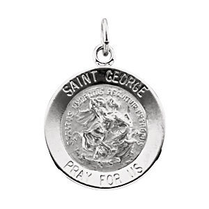 14K Gold George Medal White