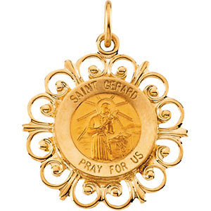Gold Saint Gerard Medal Filagree