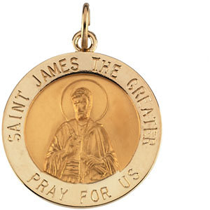 14K Gold St James the Greater Medal Round