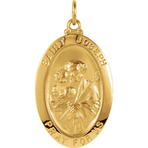 14K Gold Joseph Medal Oval