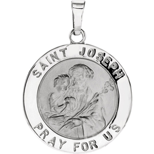 14K Gold Joseph Medal White Round