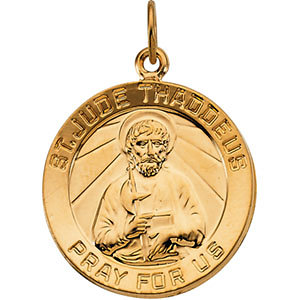 14K Gold St Jude Thaddeus Medal 18.0 mm