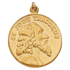 14K Gold St Jude Thaddeus Medal 13.0 mm