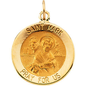 14K Gold St Mark Medal Round