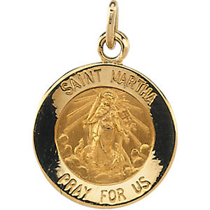 14K Gold St Martha Medal Round