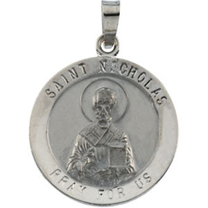 14K Gold St Nicholas Medal Round White