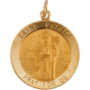 14K Gold St Patrick Medal Round
