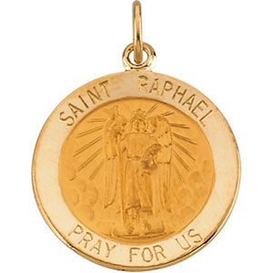 14K Gold St Raphael Medal Round